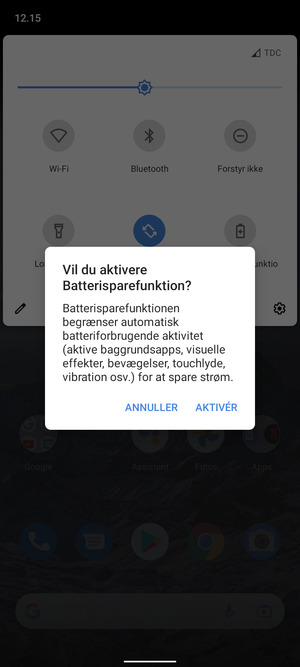 Vælg AKTIVÉR