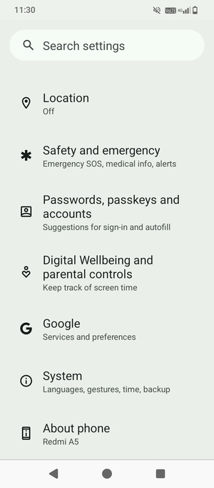 Scroll to and select  Passwords, passkeys and accounts
