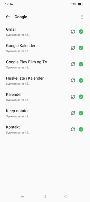 Dine kontakter fra Google vil synkroniseres til din OPPO