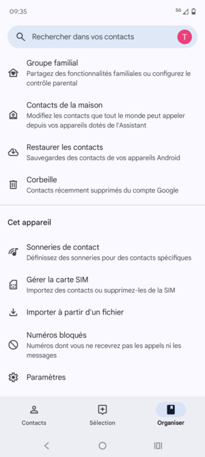 Faites défiler et sélectionnez Gérer la carte SIM