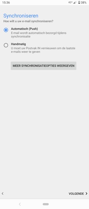 Selecteer uw voorkeursoptie en selecteer VOLGENDE