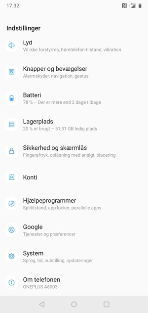 Scroll til og vælg System