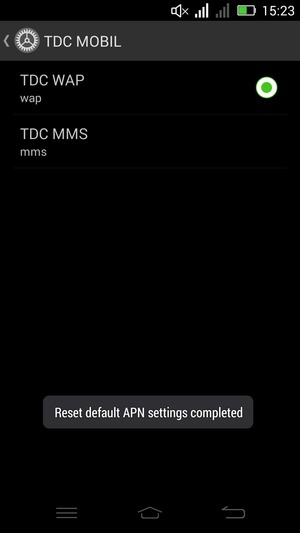 Your phone will reset to default Internet and MMS settings