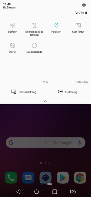 Stäng av Position
