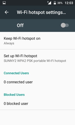 Select Set up Wi-Fi hotspot