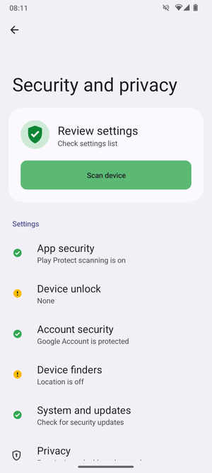 Select Device unlock