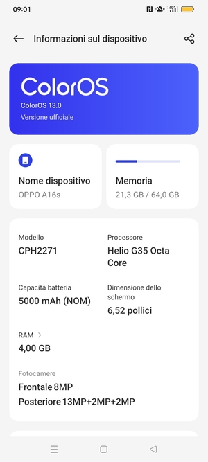 Seleziona ColorOS