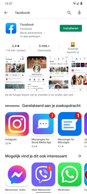 Selecteer de app