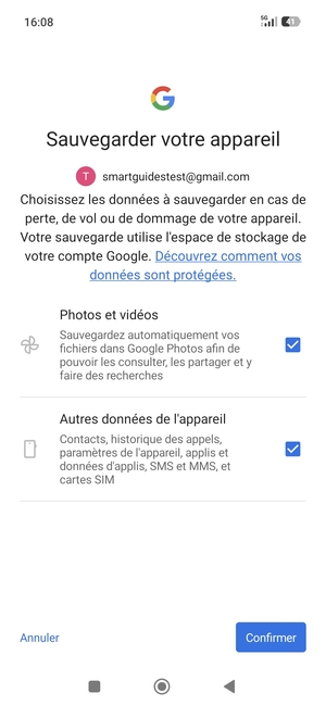 Sélectionnez votre options préférées et sélectionnez Confirmer
