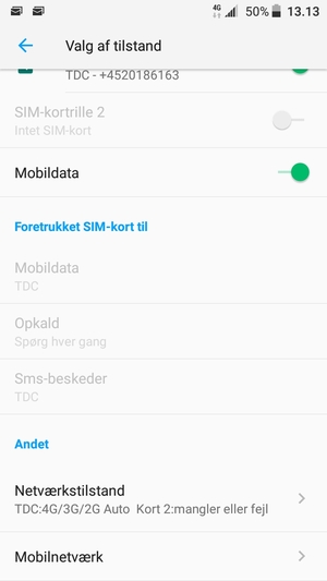 Scroll til og vælg Mobilnetværk