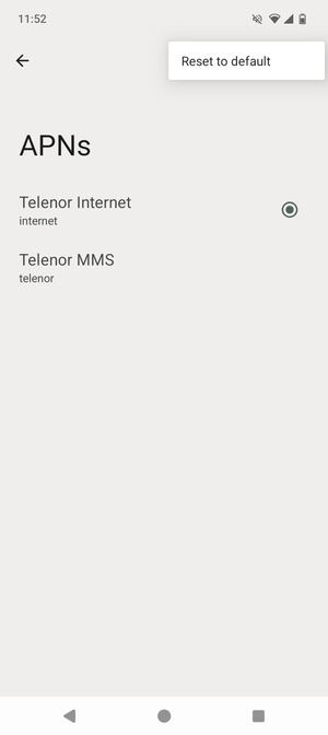 Select Reset to default