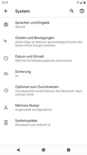 Wählen Sie Systemupdate