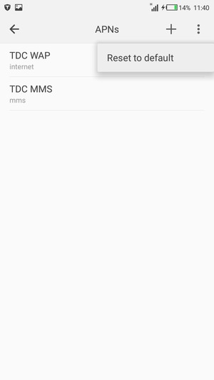 Select Reset to default