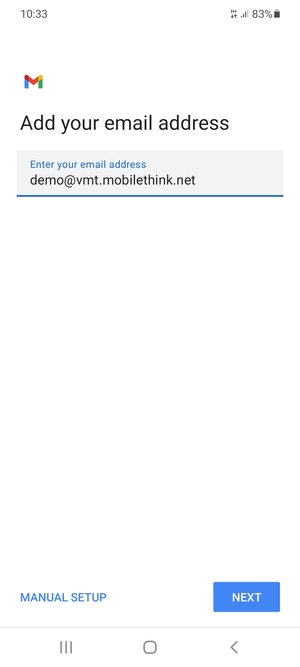 Enter your email address and  select NEXT