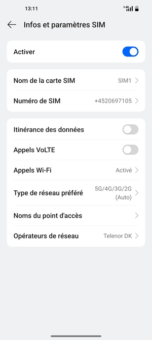 Pour changer de réseau en cas de problèmes de réseau, sélectionnez Opérateurs de réseau