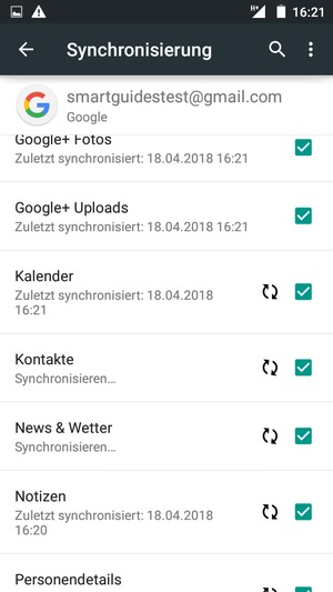 Ihre Kontakte von Google werden nun auf Ihr Handy synchronisiert