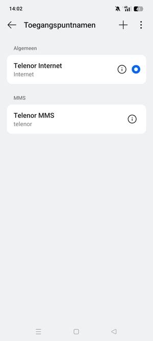 Selecteer de Menu-knop
