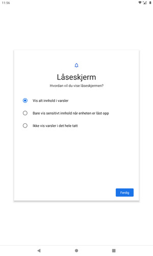 Velg ønsket alternativ og velg Ferdig