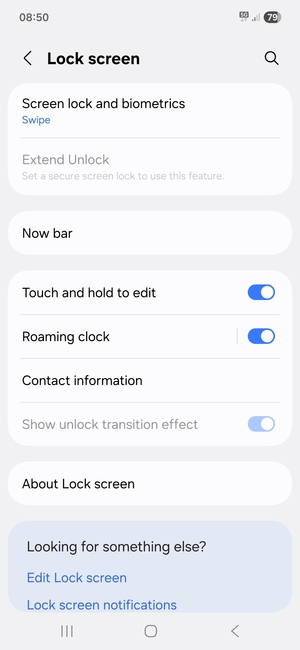Select Screen lock and biometrics