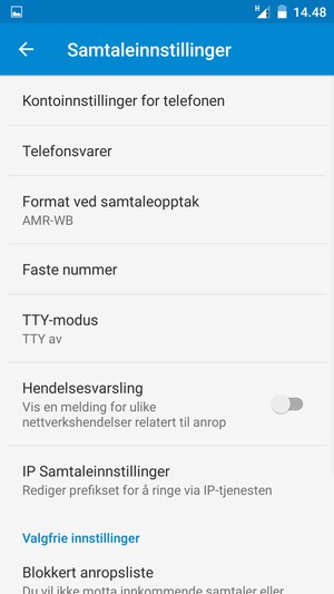 Velg Telefonsvarer