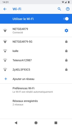 Vous êtes maintenant connecté au réseau Wi-Fi