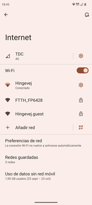 Ahora está conectado a la red Wi-Fi