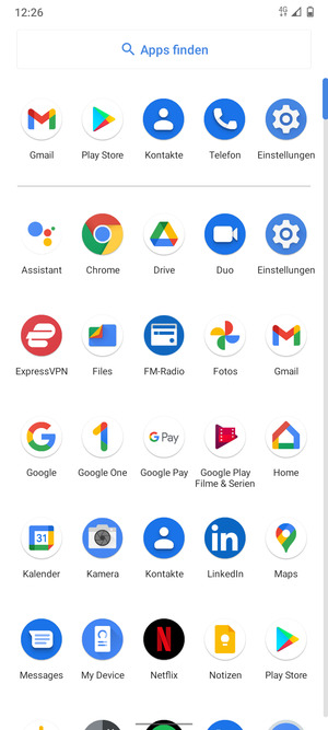 Wählen Sie Einstellungen