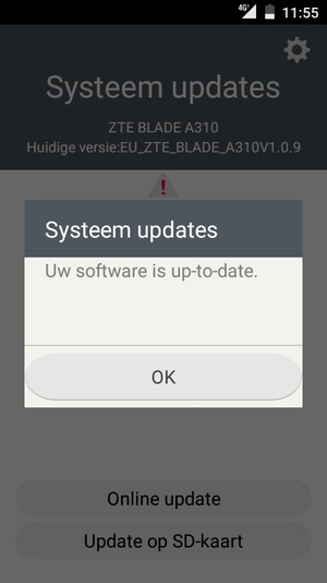 Als uw telefoon up-to-date is, selecteert u OK
