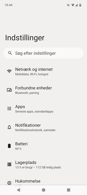 Vælg Netværk og internet
