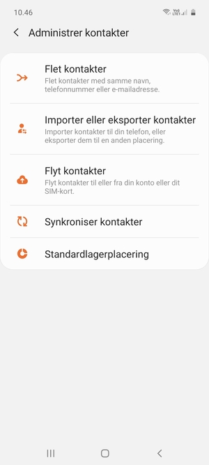 Vælg Importer eller eksporter kontakter