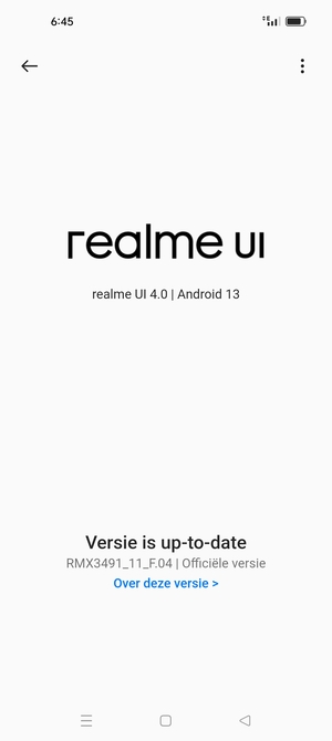 Als uw telefoon up-to-date is, zult u het volgende scherm zien