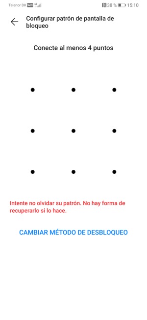 Dibuje un patrón de desbloqueo