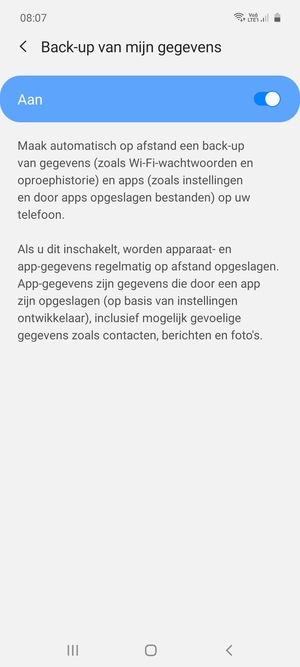 Selecteer de Terug-knop