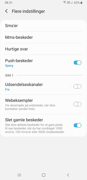 Vælg Sms'er