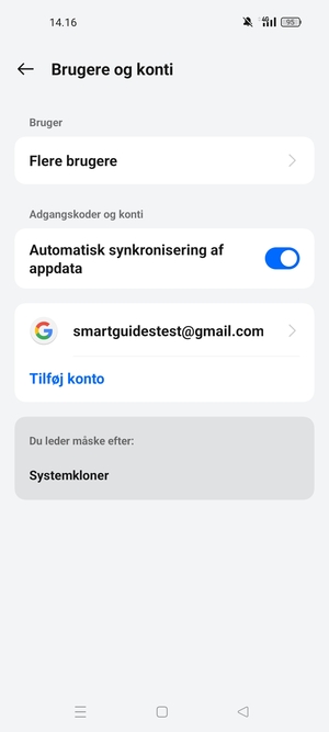 Vælg din Google konto