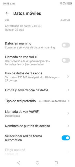 Desplácese y seleccione Nombres de puntos de acceso