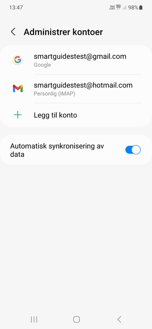 Velg din Google-konto