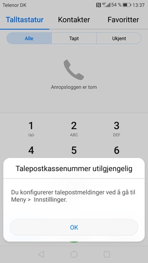 Hvis personsvar ikke er innstilt, velg OK