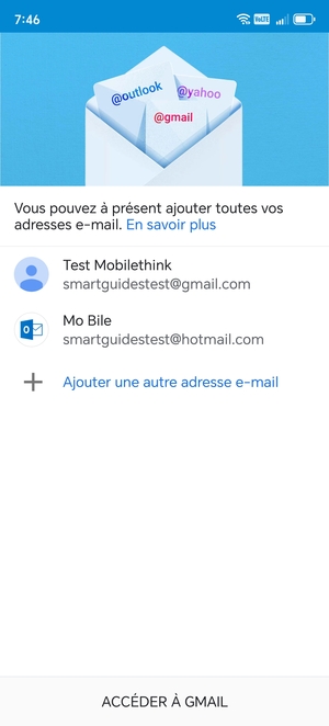 Sélectionnez ACCÉDER  À GMAIL