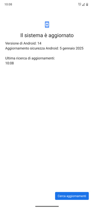 Se il tuo telefono è aggiornato, vedrai la seguente schermata
