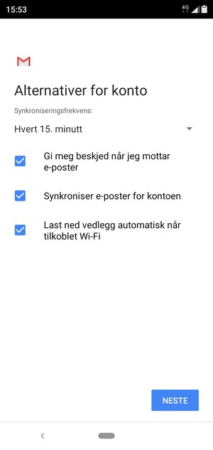 Velg NESTE