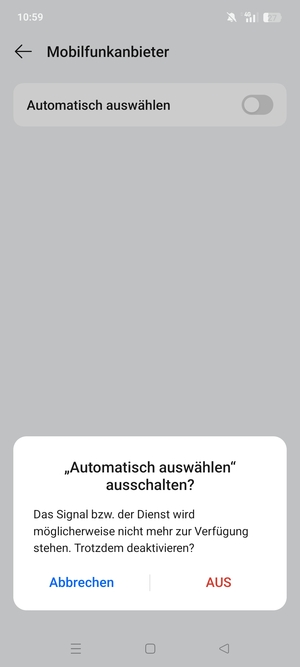 Wählen Sie AUS