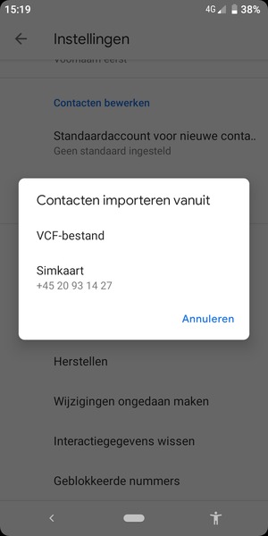 Selecteer Simkaart