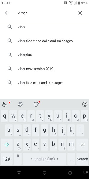 Enter the app name and select Search