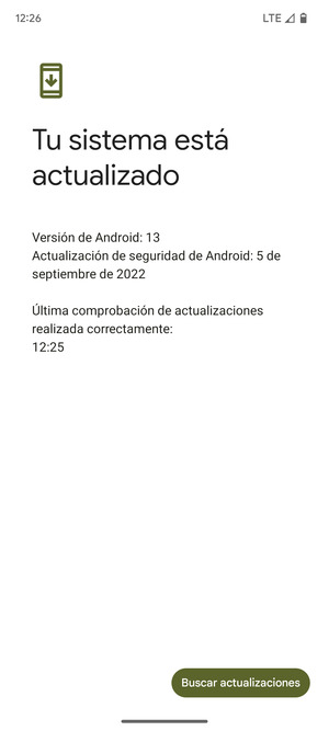 Si su teléfono está actualizado, verá la siguiente pantalla