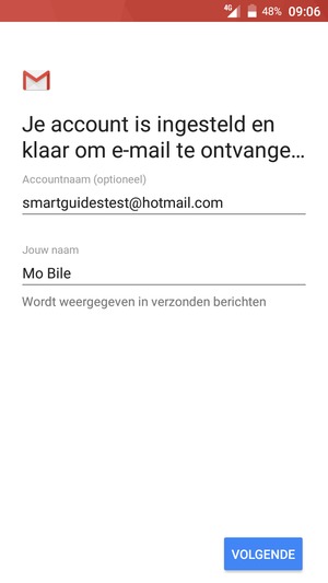 Geef uw account een naam en voer uw naam in. Selecteer VOLGENDE