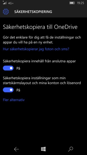 Aktivera Säkerhetskopiering