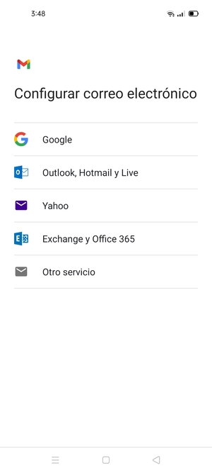 Seleccione Exchange y Office 365