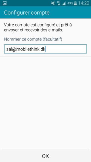 Donnez un nom à votre compte et sélectionnez OK