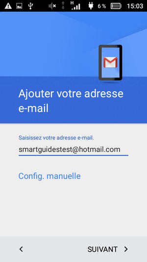 Saisissez votre Adresse e-mail et sélectionnez SUIVANT